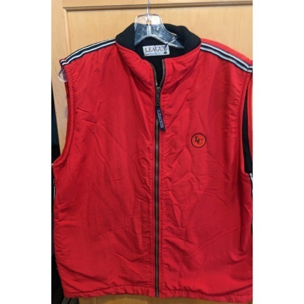 LC League Brand Mens Size Large Vest red made in usa L&C